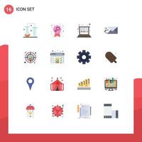 Modern Set of 16 Flat Colors and symbols such as chemical science movement science of matter female physics Editable Pack of Creative Vector Design Elements