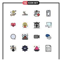 paquete de iconos de vectores de stock de 16 signos y símbolos de línea para ecg huawei éxito teléfono móvil elementos de diseño de vectores creativos editables