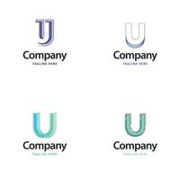 letra u diseño de paquete de logotipo grande diseño de logotipos creativos y modernos para su negocio vector