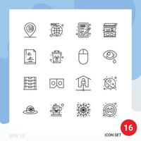 16 Creative Icons Modern Signs and Symbols of street stall worldwide food idea Editable Vector Design Elements