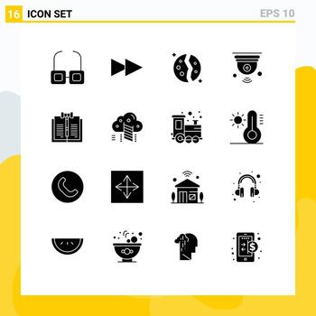 Pack of 16 creative Solid Glyphs of digital business planet wifi internet of things Editable Vector Design Elements