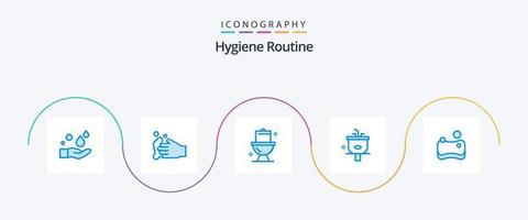 Hygiene Routine Blue 5 Icon Pack Including . sponge. basin. hygienic. wash vector