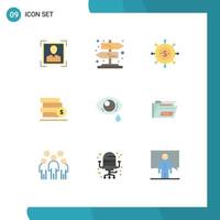 Set of 9 Modern UI Icons Symbols Signs for eye eye economics save stack Editable Vector Design Elements