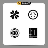 4 Creative Icons Modern Signs and Symbols of anemone coin spring flower gorki crypto currency Editable Vector Design Elements