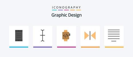 paquete de iconos planos de diseño 5 que incluye. voltear. centro. diseño de iconos creativos vector