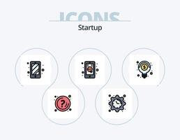 Startup Line Filled Icon Pack 5 Icon Design. mark. file. diagram. list. chart vector