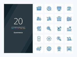 20 Ecommerce Blue Color icon for presentation vector