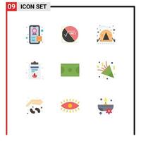 Set of 9 Modern UI Icons Symbols Signs for party fireworks jungle sport basket Editable Vector Design Elements