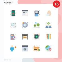 16 Universal Flat Colors Set for Web and Mobile Applications mobile wallet click code development online Editable Pack of Creative Vector Design Elements