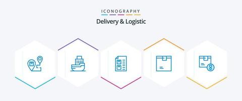 Delivery And Logistic 25 Blue icon pack including goods. box. shipping. paper. document vector