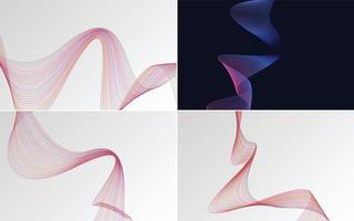 Collection of geometric minimal lines pattern set vector