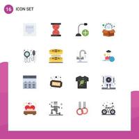 Universal Icon Symbols Group of 16 Modern Flat Colors of cable gadget glass add marketing Editable Pack of Creative Vector Design Elements