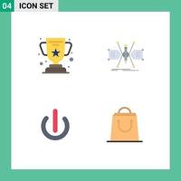 4 Creative Icons Modern Signs and Symbols of achievement button education grid on Editable Vector Design Elements