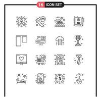 16 Universal Outline Signs Symbols of learning learning business e book Editable Vector Design Elements