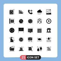 Modern Set of 25 Solid Glyphs and symbols such as blood rain ruler drop shopping Editable Vector Design Elements