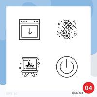 4 Creative Icons Modern Signs and Symbols of app formula element food board Editable Vector Design Elements