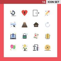 Universal Icon Symbols Group of 16 Modern Flat Colors of education firecracker heart arrow celebration Editable Pack of Creative Vector Design Elements