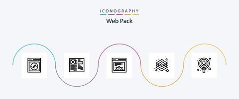 Web Pack Line 5 Icon Pack Including tools. graphic. grid. design. web vector