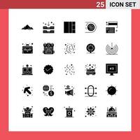 Set of 25 Modern UI Icons Symbols Signs for card endless office disruptive circulation Editable Vector Design Elements