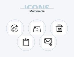 paquete de iconos de línea multimedia 5 diseño de iconos. . buzón. mensaje vector