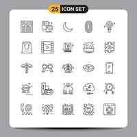 Set of 25 Modern UI Icons Symbols Signs for cell biochemistry sleep rug ornament Editable Vector Design Elements