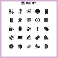 paquete de iconos de vector de stock de 25 signos y símbolos de línea para elementos de diseño de vector editables de temporizador de moneda de reloj de finanzas móviles