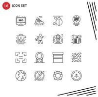 16 Outline concept for Websites Mobile and Apps startup light bag innovation training Editable Vector Design Elements