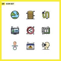 Set of 9 Modern UI Icons Symbols Signs for marketing seo server desktop up Editable Vector Design Elements