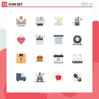 Modern Set of 16 Flat Colors Pictograph of email garbage book keyboard smoke Editable Pack of Creative Vector Design Elements