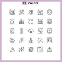 Set of 25 Modern UI Icons Symbols Signs for plus flag head businessman accomplished Editable Vector Design Elements