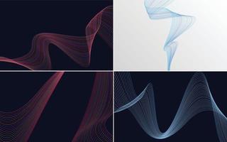 Collection of geometric minimal lines pattern set vector