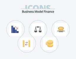 paquete de iconos planos de finanzas 5 diseño de iconos. . . caer. dinero. dinero vector
