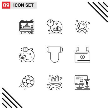 9 Outline concept for Websites Mobile and Apps briefs pull badge power electric Editable Vector Design Elements
