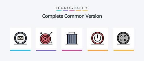 Paquete de 5 íconos lleno de línea de versión común completa que incluye herramientas. gráfico. tarjeta. diseño. compras. diseño de iconos creativos vector