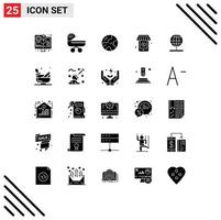 paquete de iconos de vector de stock de 25 signos y símbolos de línea para elementos de diseño de vector editables en línea de supermercado de cochecito de globo de pie