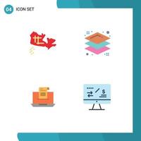 Flat Icon Pack of 4 Universal Symbols of canada mail design email letter Editable Vector Design Elements