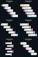 Vector 6 Infographics Pack Presentation slide template 5 Steps cycle diagrams and timelines