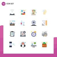16 Thematic Vector Flat Colors and Editable Symbols of device piece support cube pen Editable Pack of Creative Vector Design Elements
