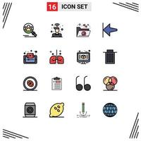 Set of 16 Modern UI Icons Symbols Signs for learning document wifi start arrow Editable Creative Vector Design Elements