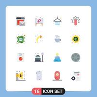 User Interface Pack of 16 Basic Flat Colors of browser clothes online day apparel Editable Pack of Creative Vector Design Elements