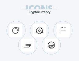 paquete de iconos de línea de criptomonedas 5 diseño de iconos. moneda. moneda criptográfica. moneda criptográfica. cripto. ion vector