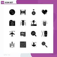 16 Creative Icons Modern Signs and Symbols of folder favorite cycle favorite love Editable Vector Design Elements