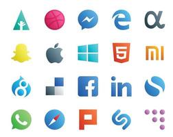 20 Social Media Icon Pack Including browser whatsapp html simple facebook vector