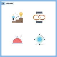 Pictogram Set of 4 Simple Flat Icons of ladder mobile idea conversation dish Editable Vector Design Elements