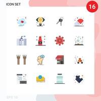 16 Universal Flat Colors Set for Web and Mobile Applications cloud door heart bulb home Editable Pack of Creative Vector Design Elements