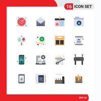 Universal Icon Symbols Group of 16 Modern Flat Colors of arrow document sms message identification Editable Pack of Creative Vector Design Elements