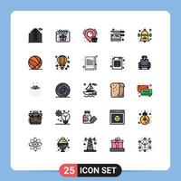 conjunto de 25 iconos de ui modernos símbolos signos para elementos de diseño vectorial editables de cuchillo escolar de ubicación trasera de bola vector