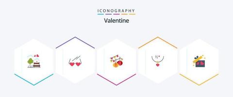 Valentine 25 Flat icon pack including decoration. day. love. valentines. wedding vector