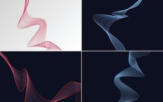 Collection of geometric minimal lines pattern set vector