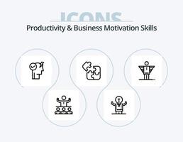 Productivity And Business Motivation Skills Line Icon Pack 5 Icon Design. leadership. hand. power mode activate. business. partnership vector